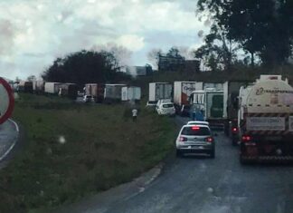 Caminhoneiros bloqueiam BR-365 em Patrocínio e prometem mobilização no local