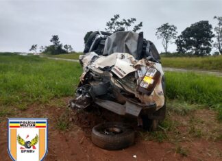 Duas pessoas ficam feridas em colisão traseira ocorrida na MGC-354, em Presidente Olegário