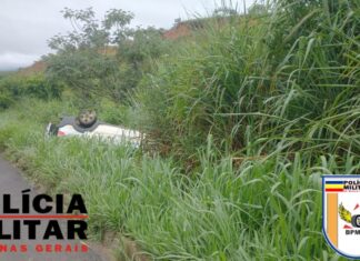 Motorista de veículo emplacado em Belo Horizonte não vê ‘Pare e Siga’ em rodovia e capota veículo na BR-354