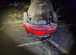 Motorista inabilitado capota veículo na BR-354 e acaba preso; em Lagoa Formosa