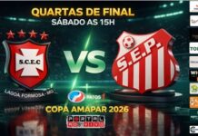 Santa Cruz e Paranaibana fazem neste sábado (18) a primeira partida das quartas de final da Copa Amapar 2026