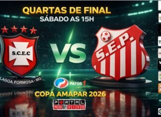 Santa Cruz e Paranaibana fazem neste sábado (18) a primeira partida das quartas de final da Copa Amapar 2026