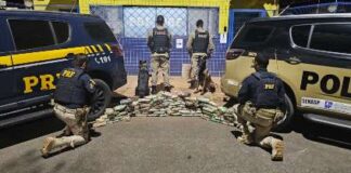 PRF com apoio da Polícia Militar apreende grande quantidade de drogas escondidas em pneus de caminhão na BR-365, em Patos de Minas