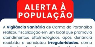 Vigilância Sanitária fecha atendimento oftalmológico irregular em Carmo do Paranaíba; suspeitos tentaram fugir