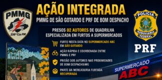 PMMG e PRF prendem dois suspeitos de furto a supermercado em São Gotardo