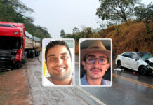 Dois homens de Campos Altos morrem após colisão frontal na BR-354