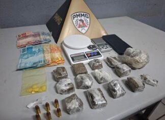 Rapaz de 21 anos é preso com maconha, ecstasy, munições e dinheiro durante operação policial em Patos de Minas