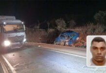 Colisão frontal mata uma pessoa na BR-262, em Ibiá